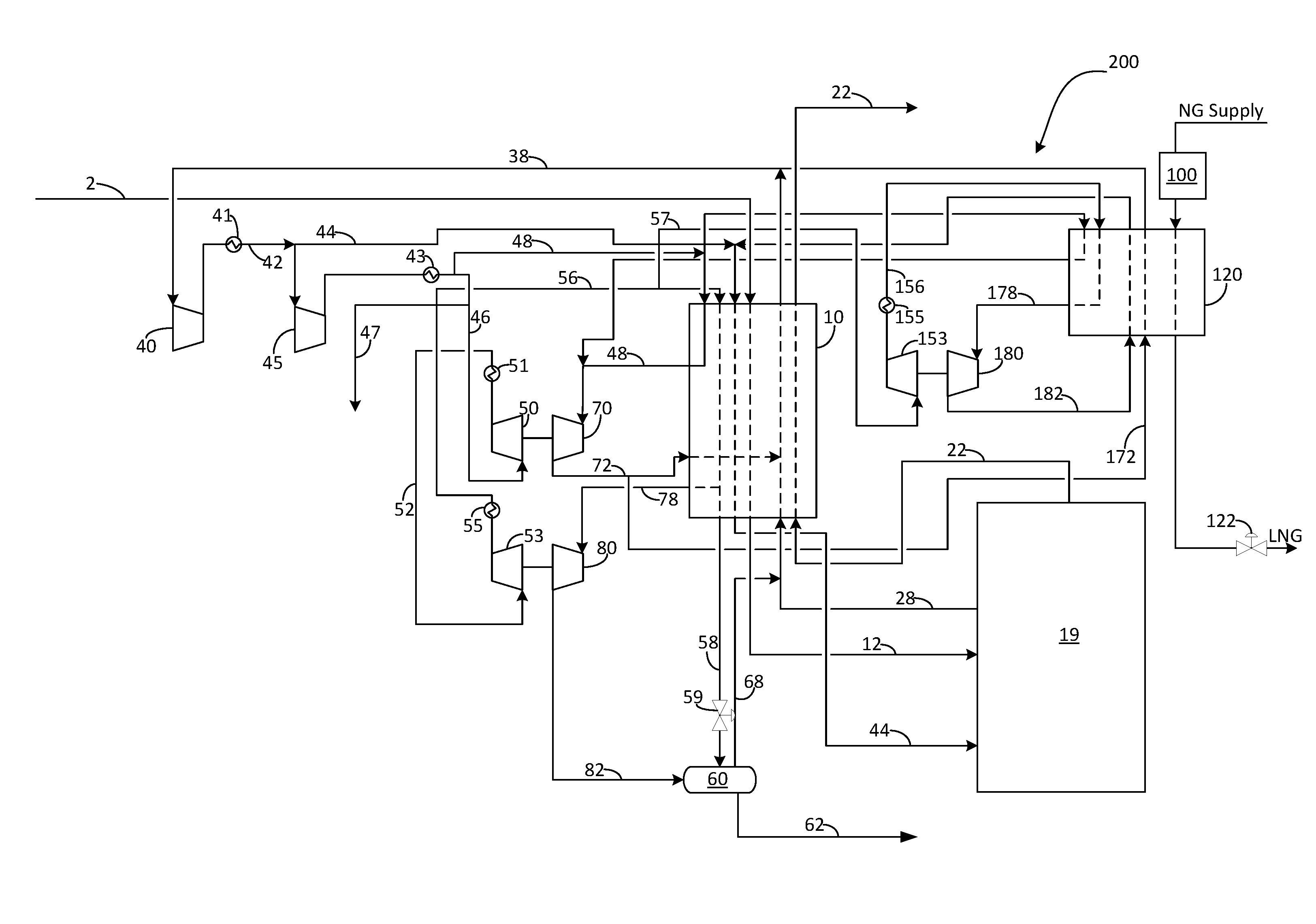 Method for the production of liquefied natural gas and nitrogen