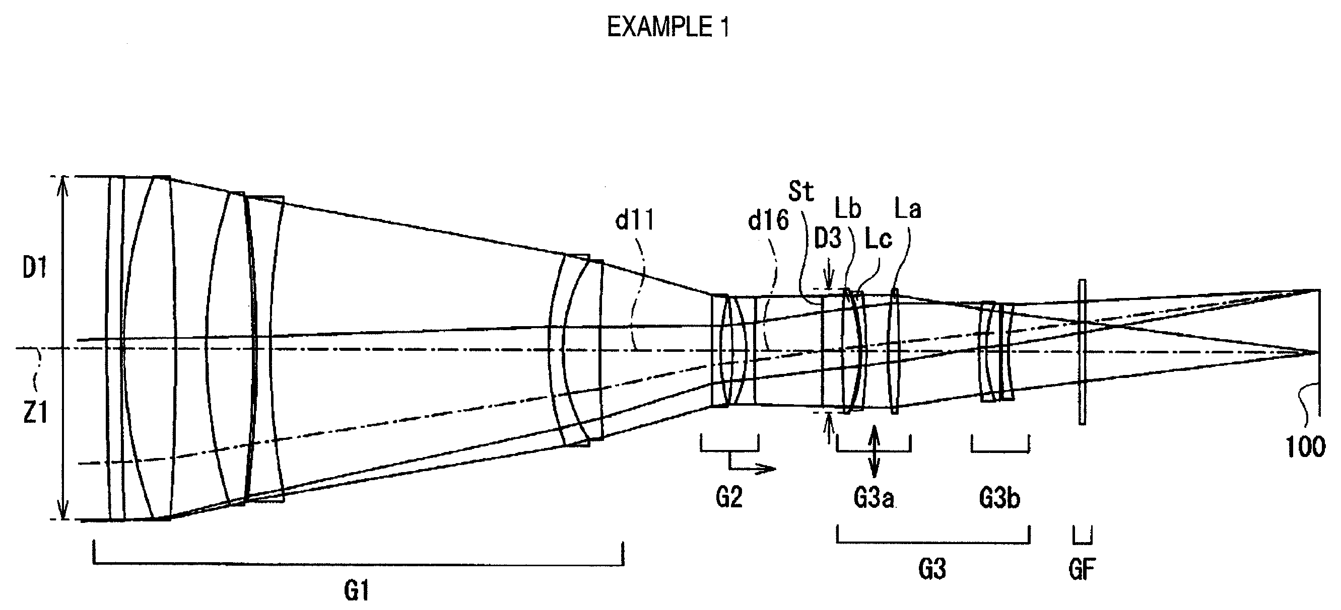 Lens having vibration proof function and imaging apparatus