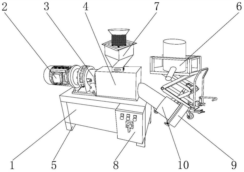 A high-efficiency powder adding device for producing wire and cable