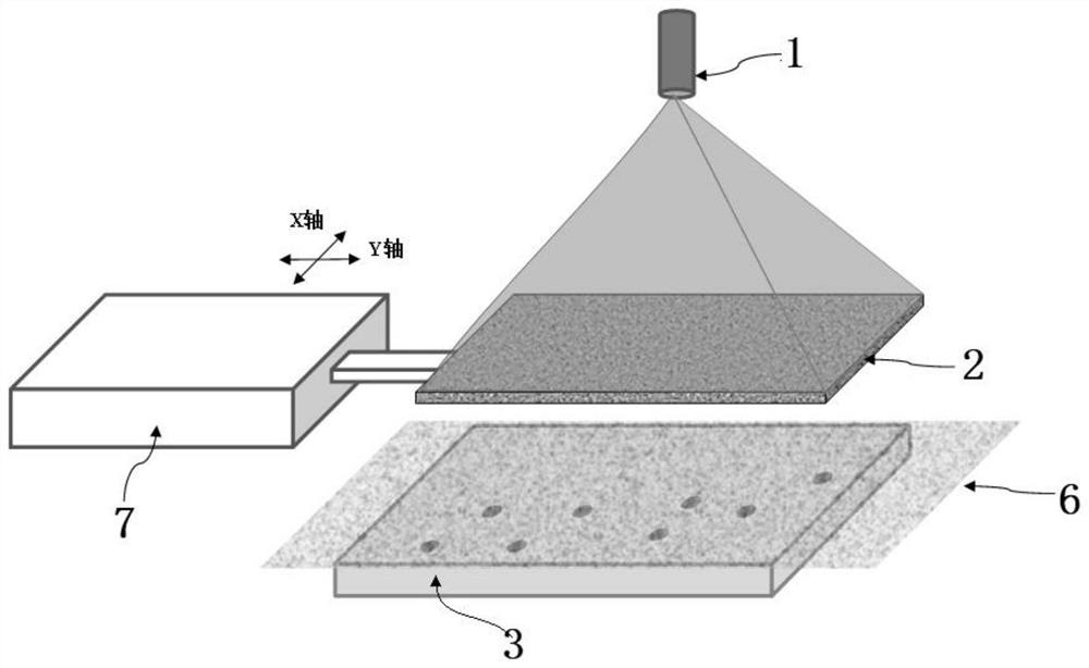 Lensless fluorescence microscopic imaging device and image reconstruction method thereof