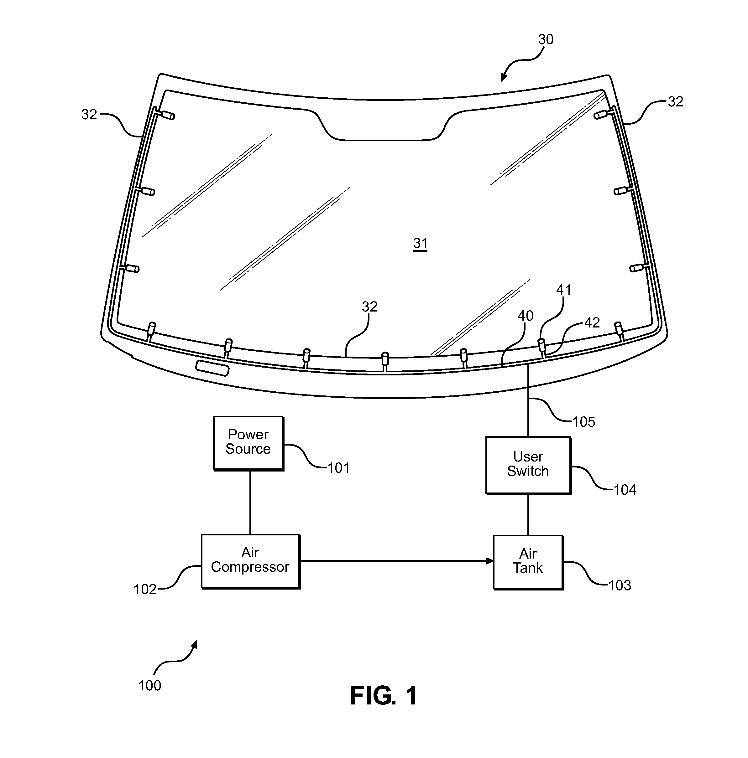 Compressed Air Vehicle Screen Clearing System