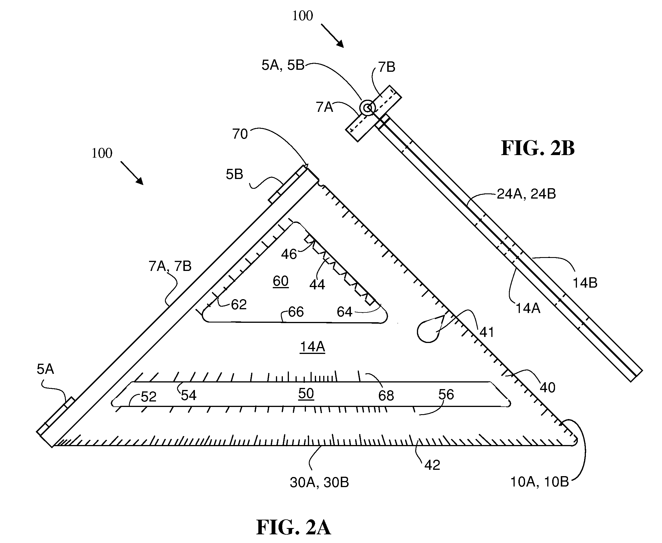 Hinged measuring and marking device