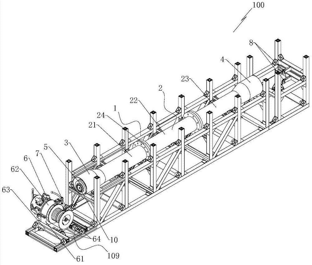 Test device for monitoring the operation of pigs in pipelines