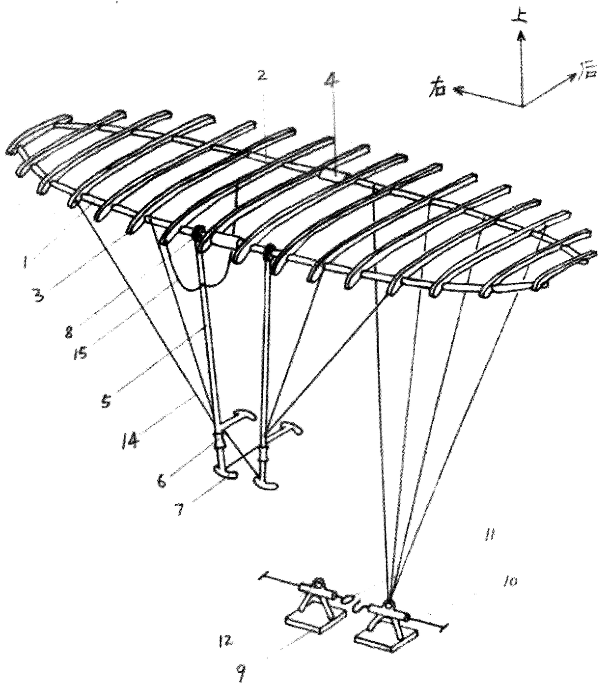 Human flapping wing parachute