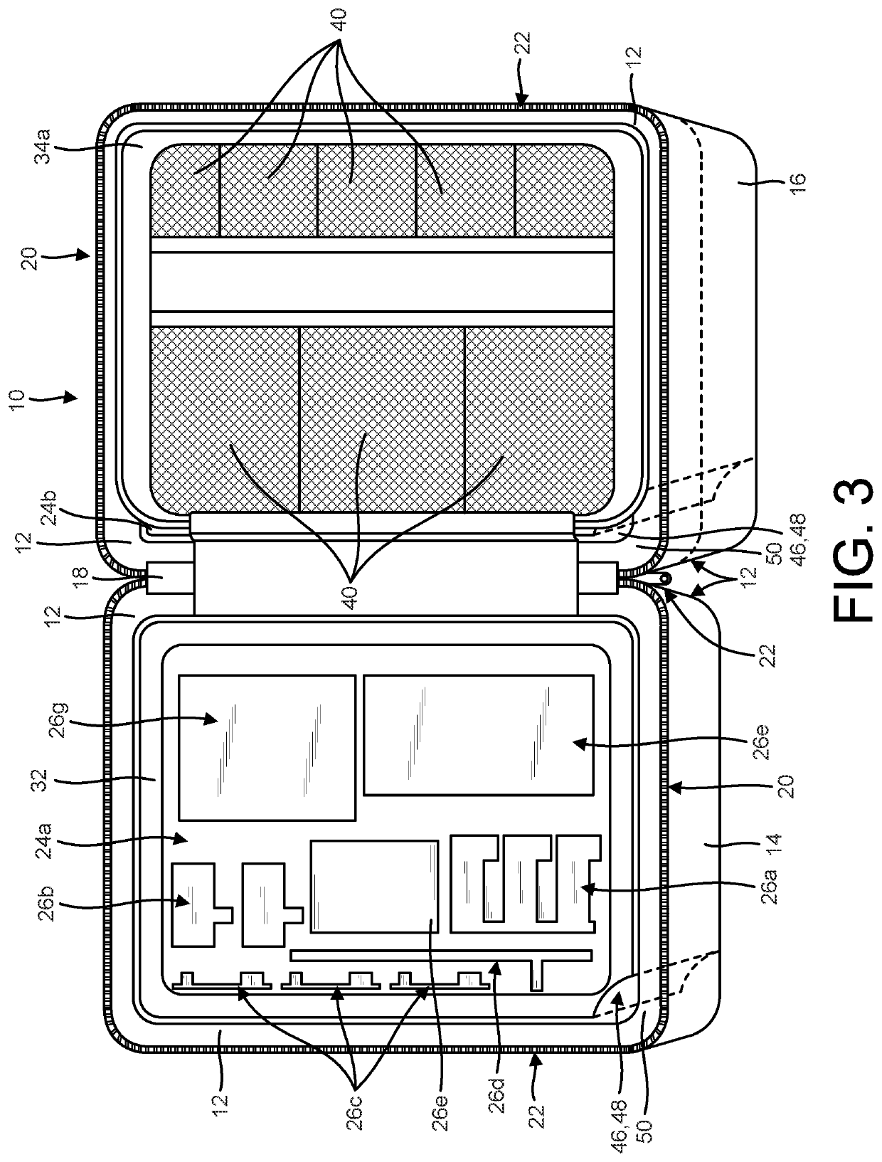 Sewing implement carrying case system