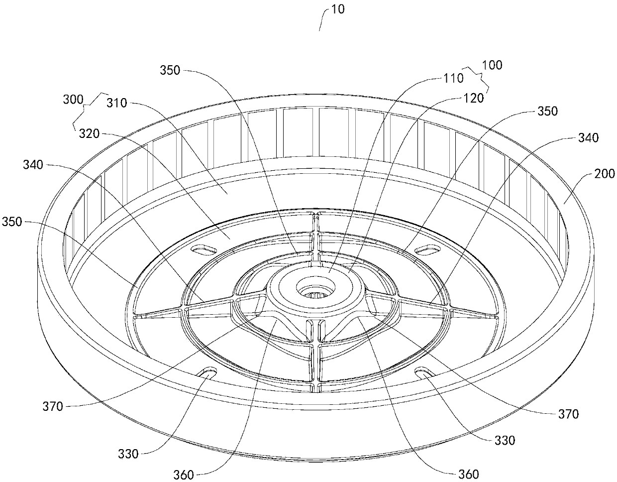 Rotor for motor, motor and washing machine