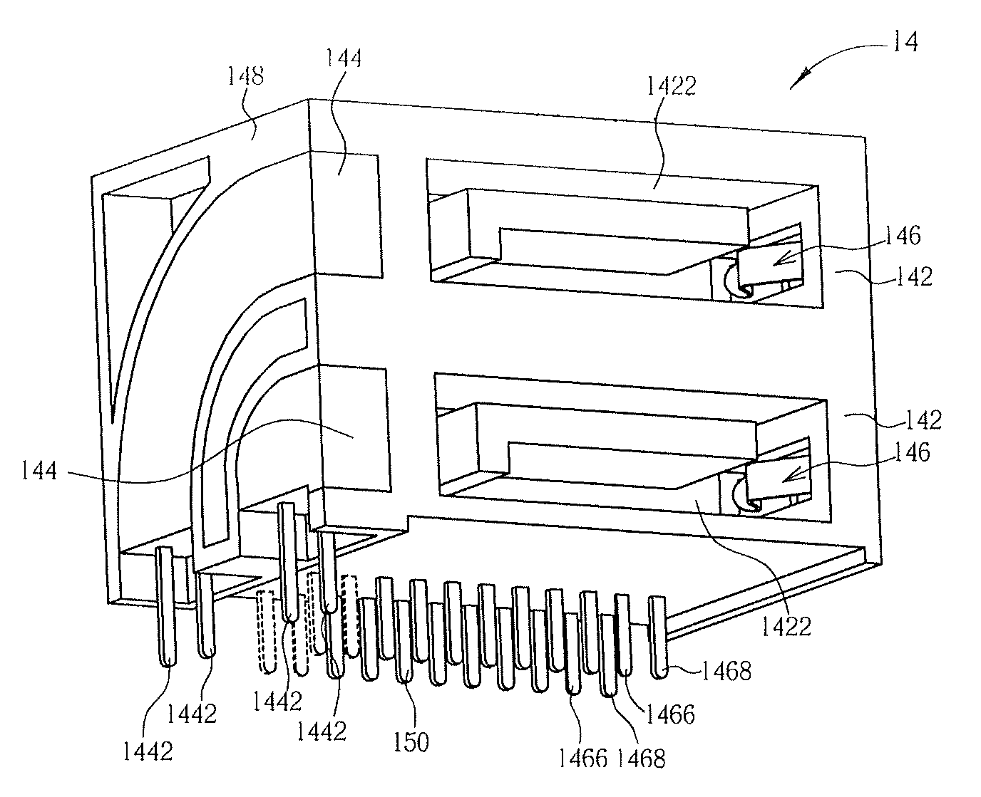 Connecting module with optical indication