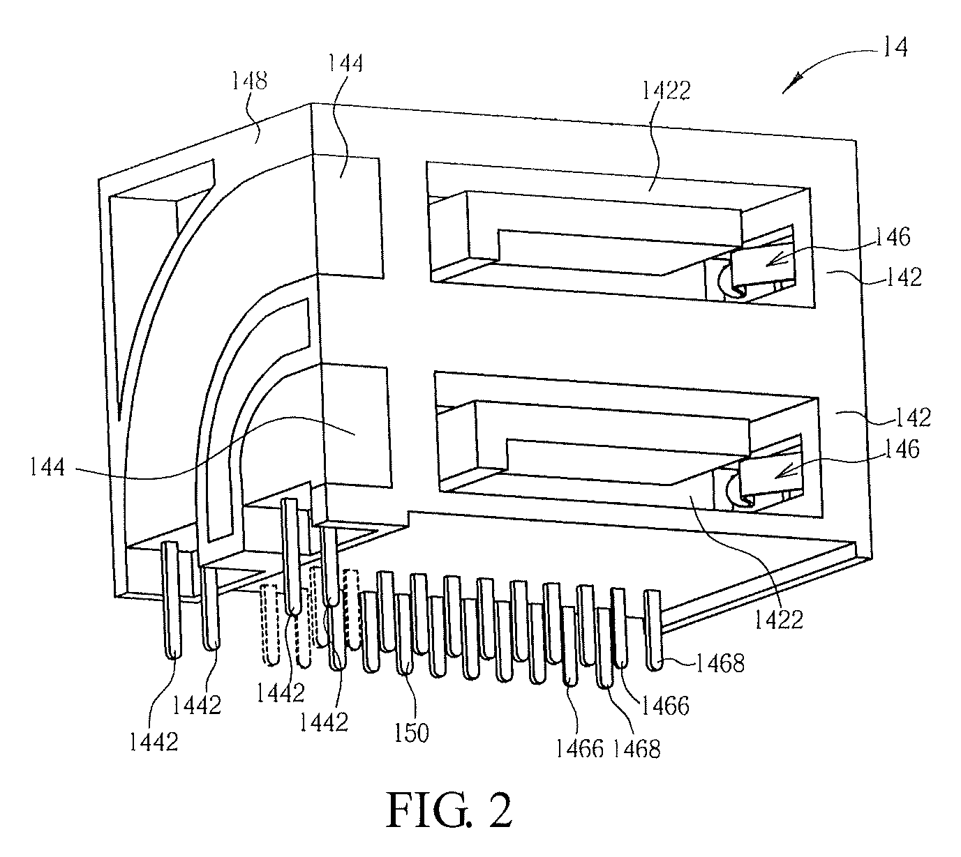 Connecting module with optical indication