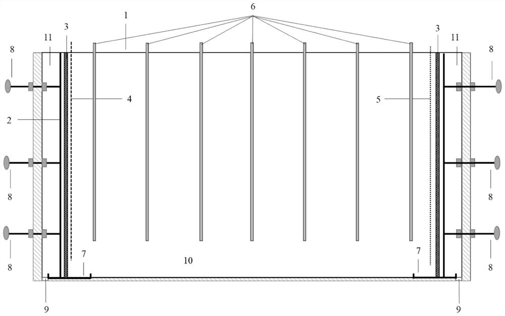 River and lake sediment heavy metal precipitation, solidification and foundation reinforcement test device and method