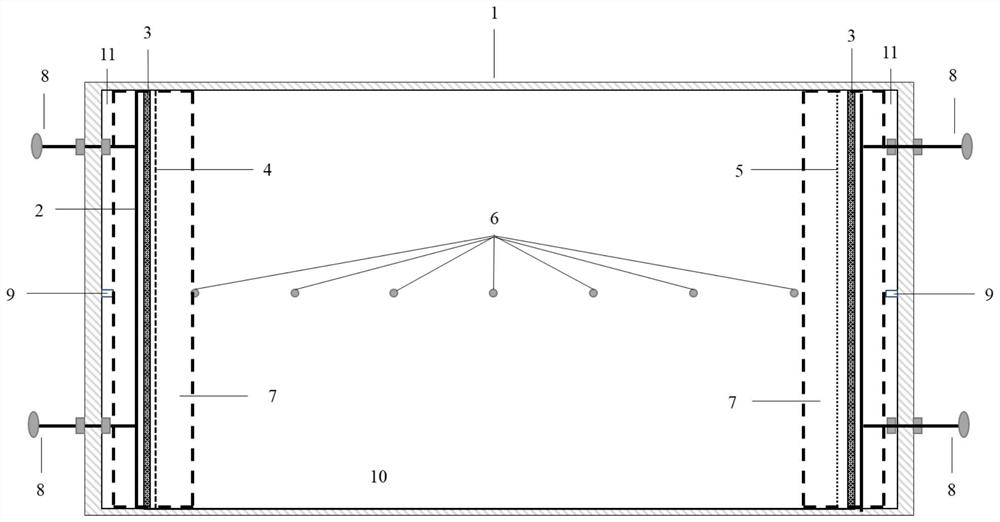 River and lake sediment heavy metal precipitation, solidification and foundation reinforcement test device and method