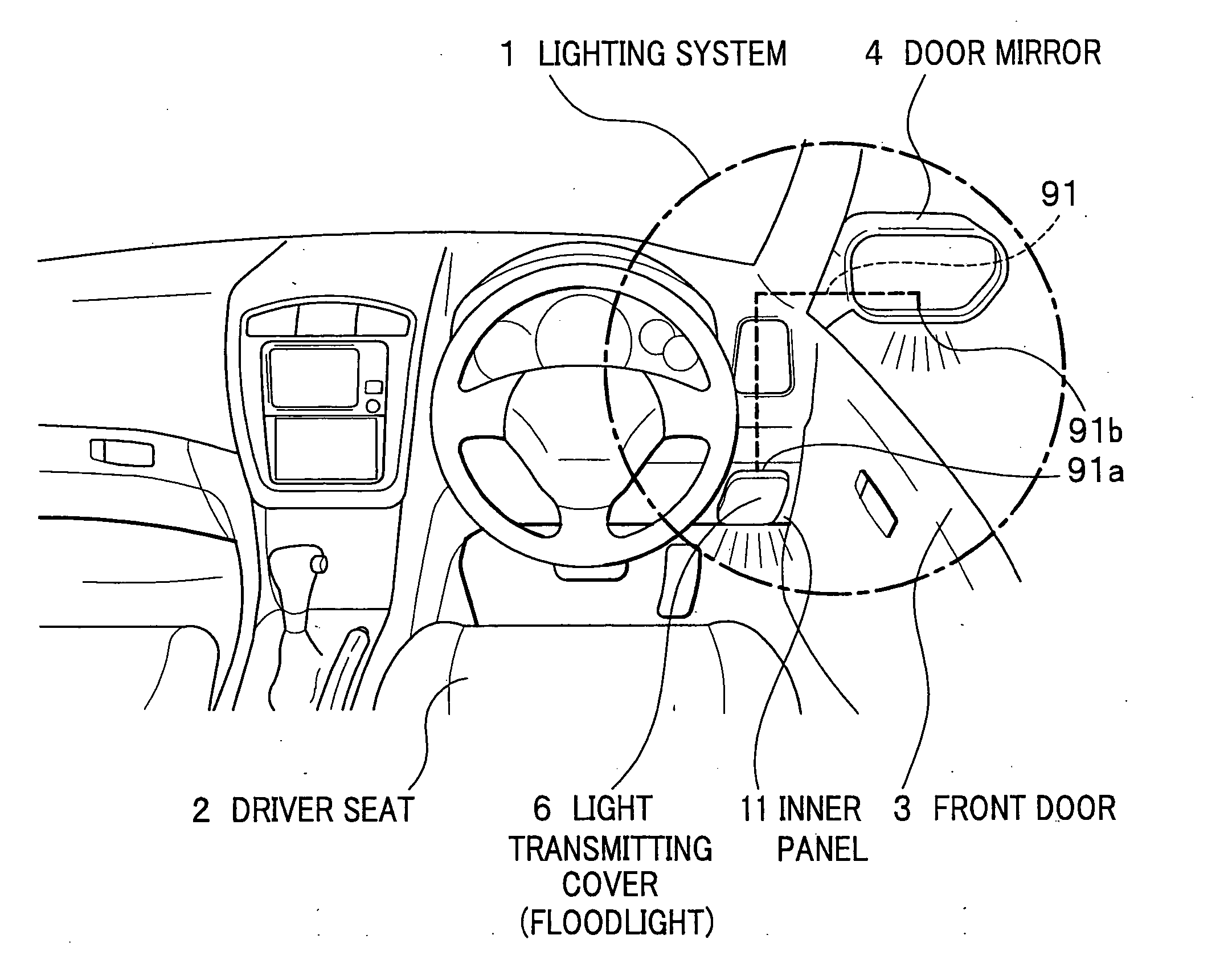 Lighting system for vehicles