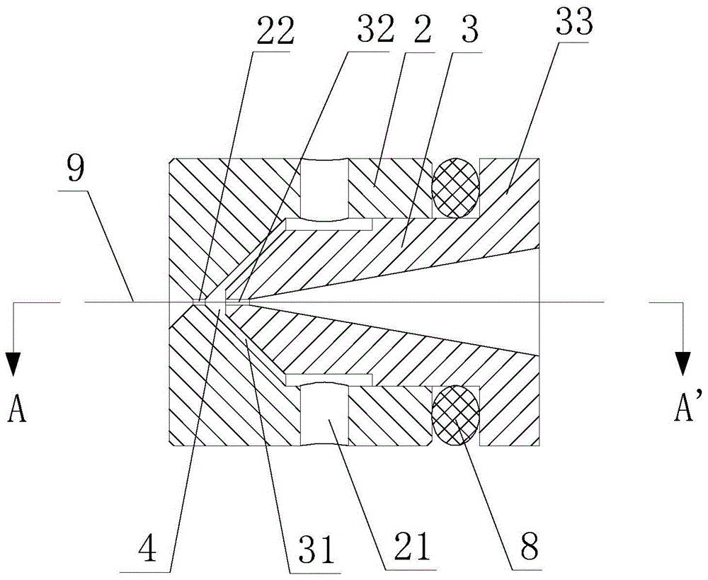 A two-color optical fiber coloring mold