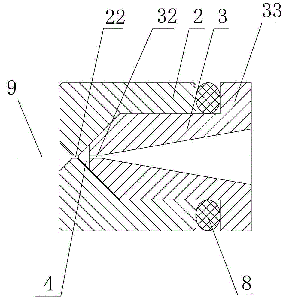 A two-color optical fiber coloring mold