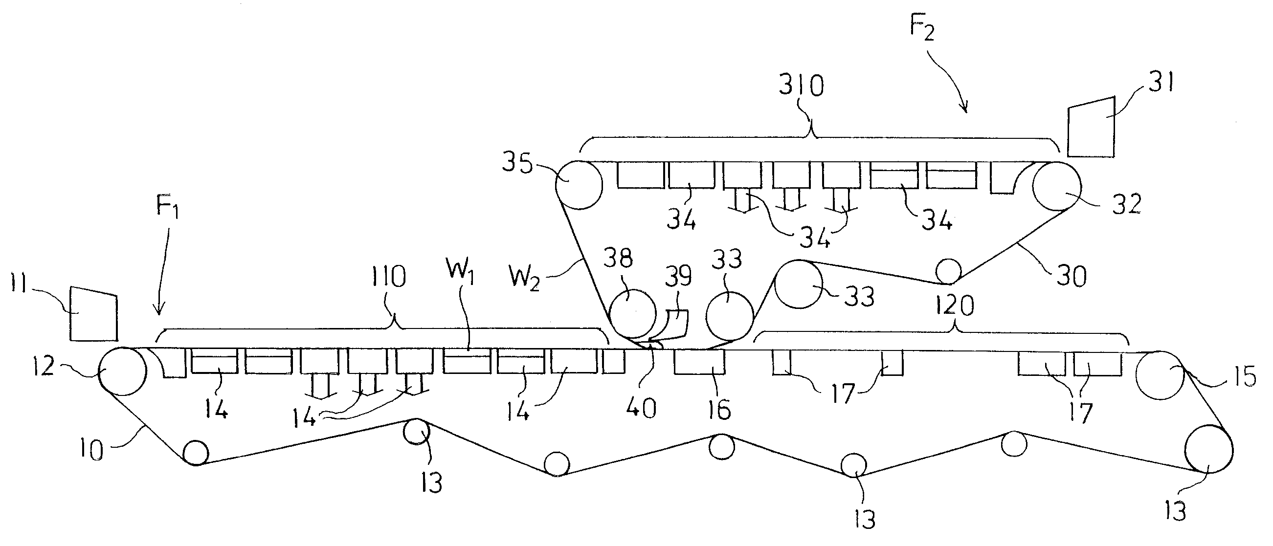 Web-forming section and method for manufacturing multi-layer web