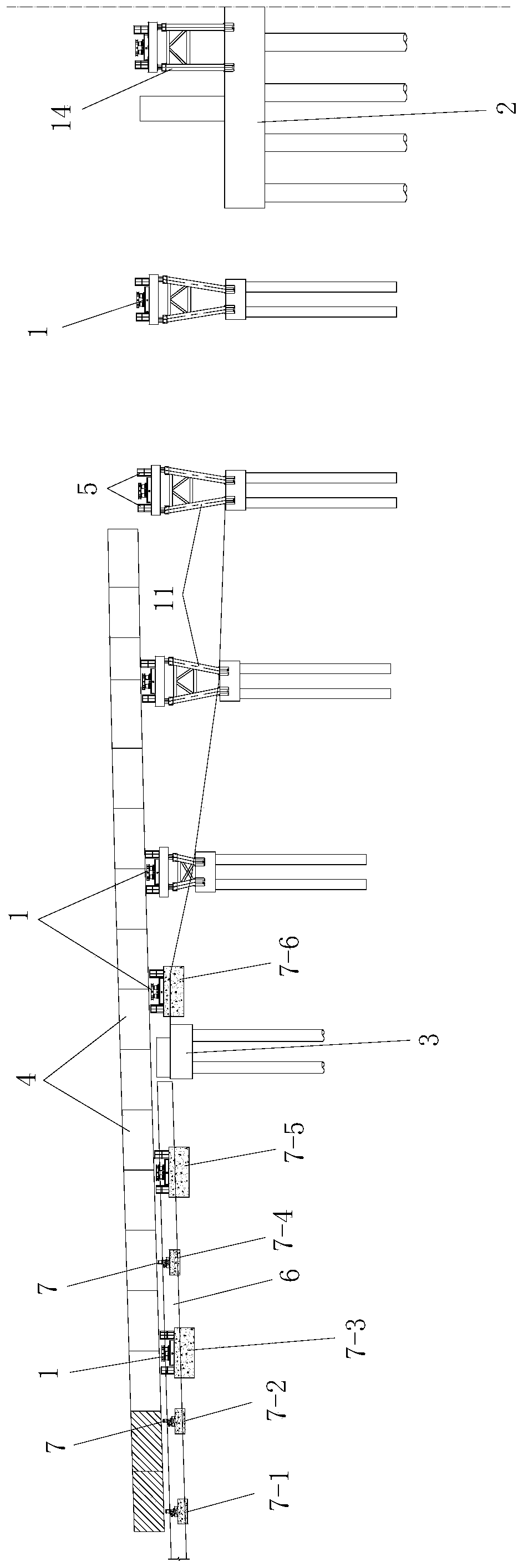 PLC multi-point synchronous three-dimensional hydraulic bridge jacking system and jacking method