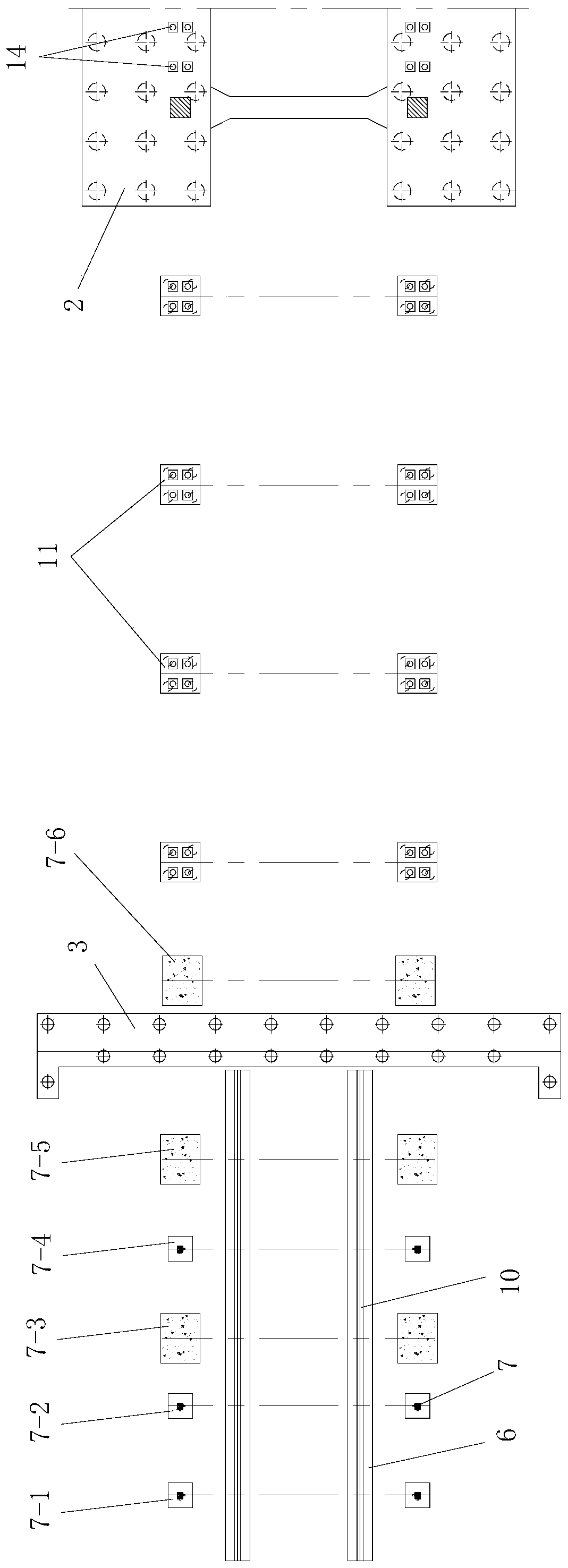 PLC multi-point synchronous three-dimensional hydraulic bridge jacking system and jacking method