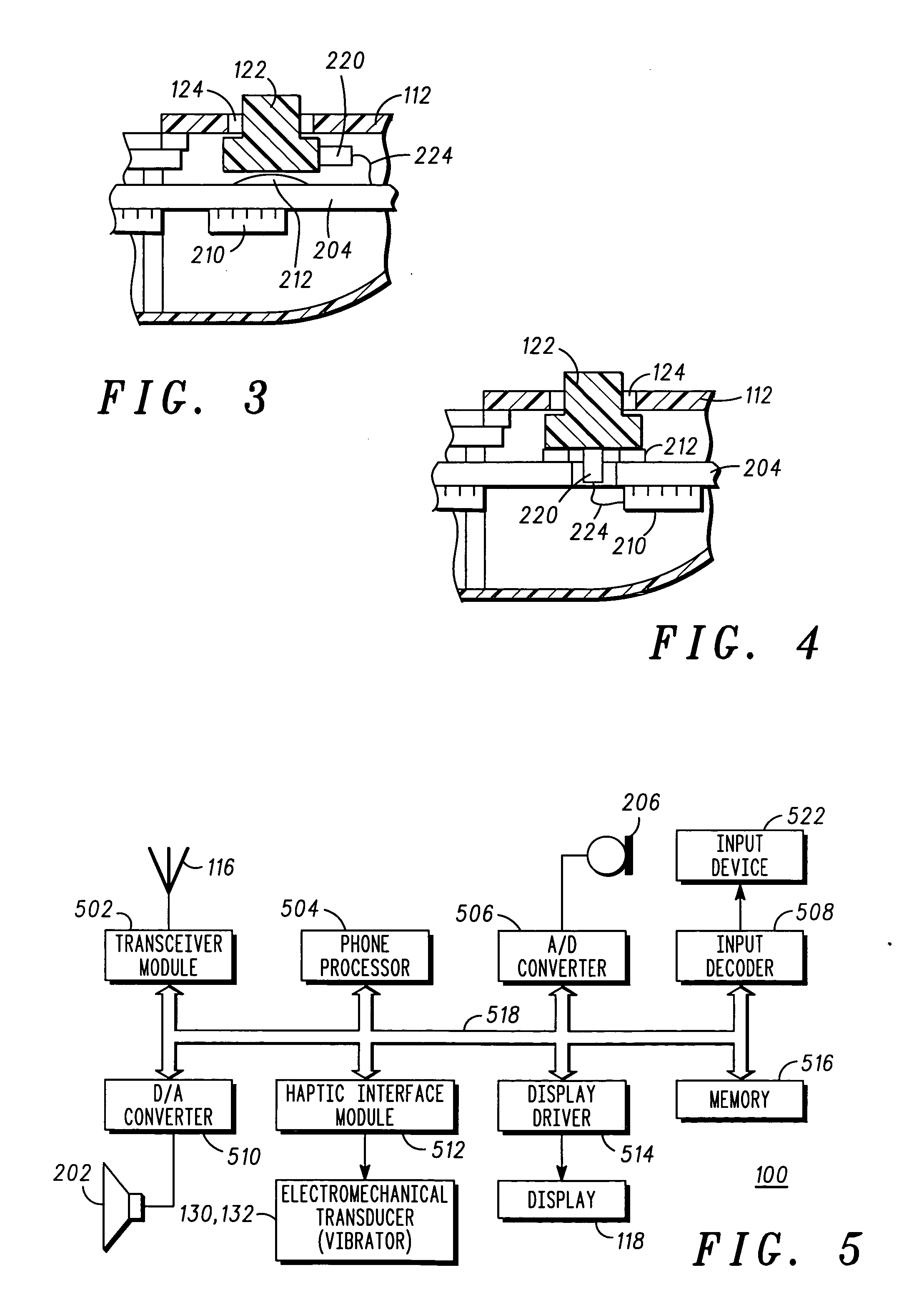 Handheld device having localized force feedback