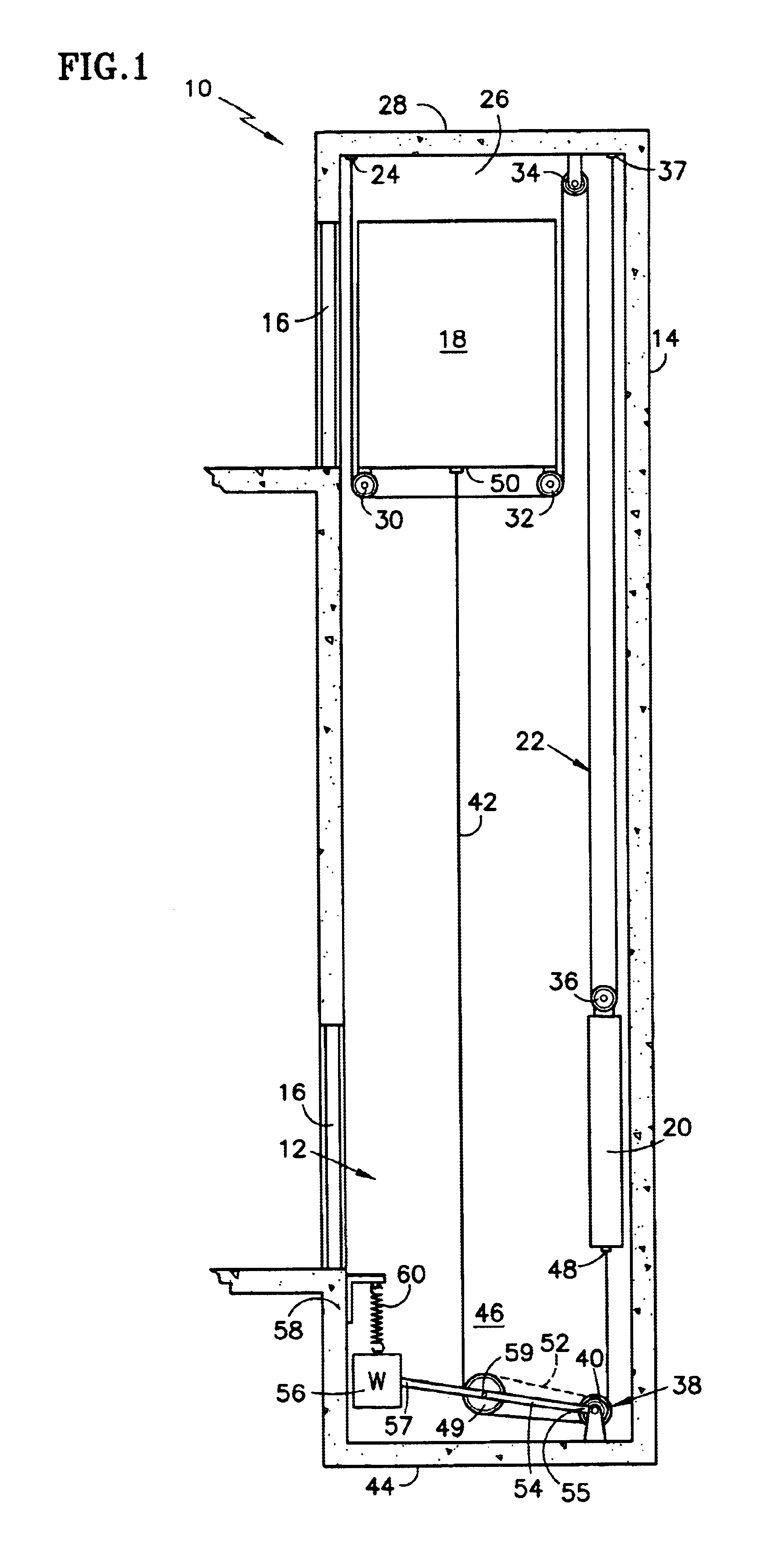 Elevator system having drive motor located below the elevator car