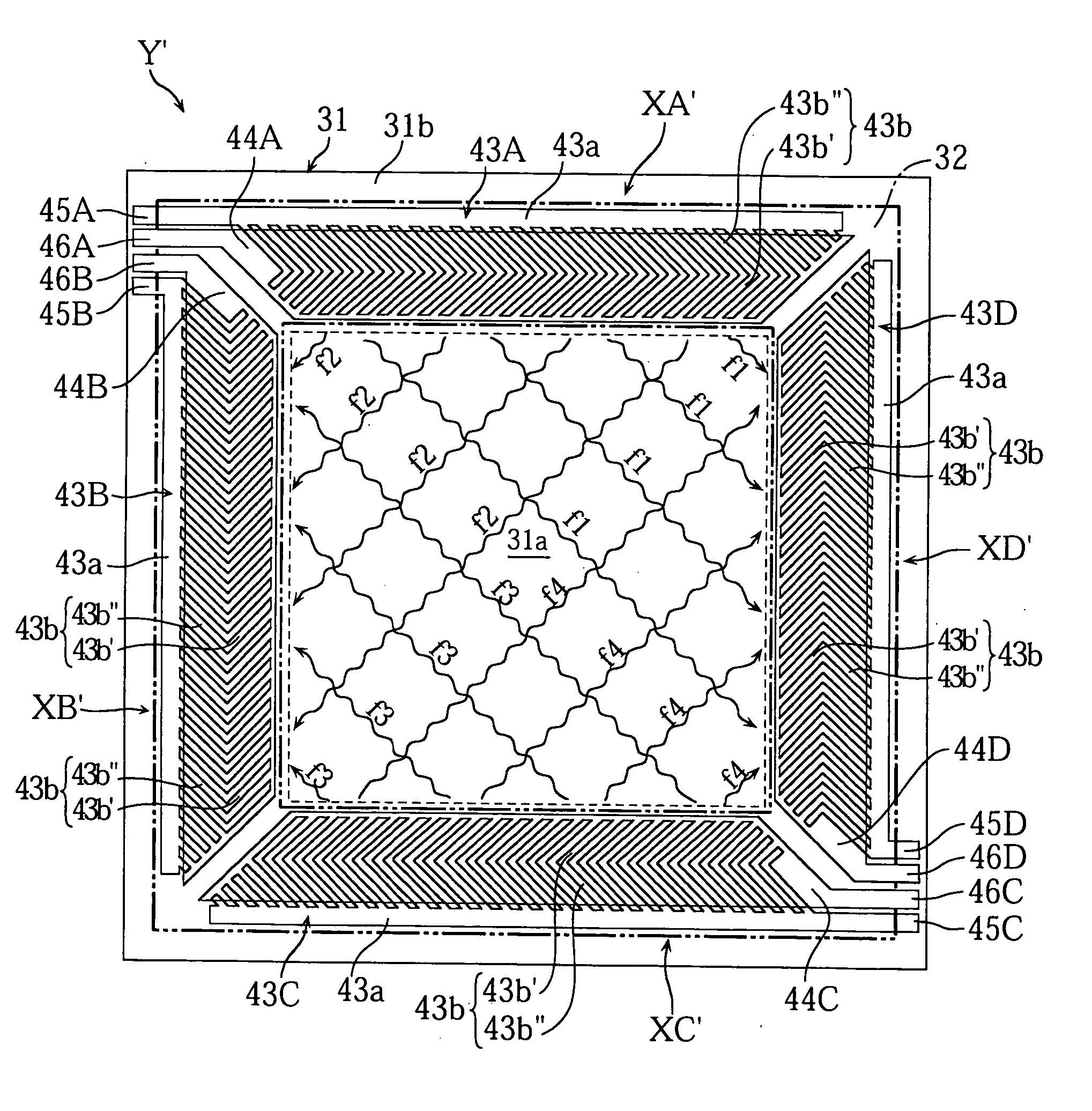 Piezoelectric element and touch screen utilizing the same