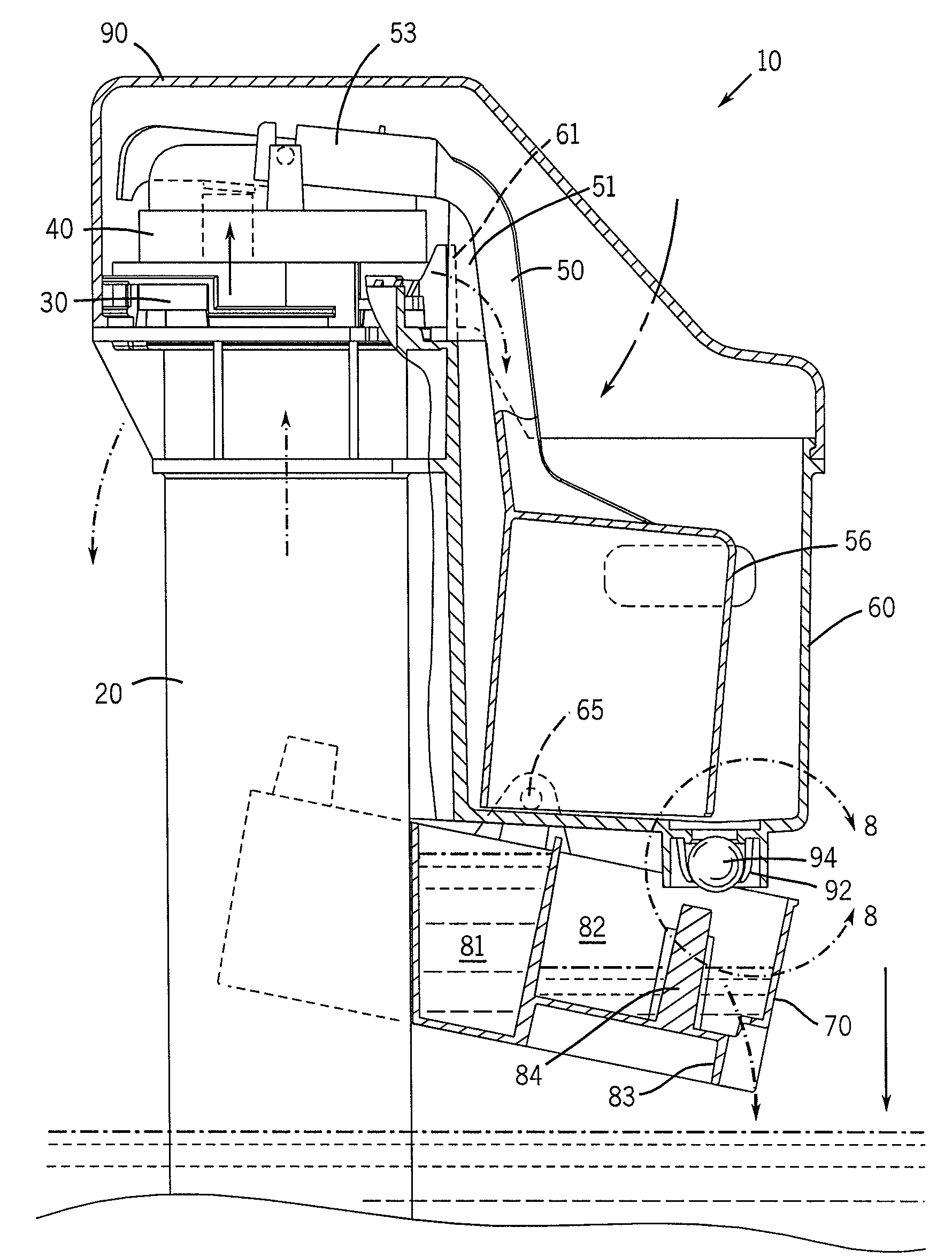 Water saver fill valve and assembly