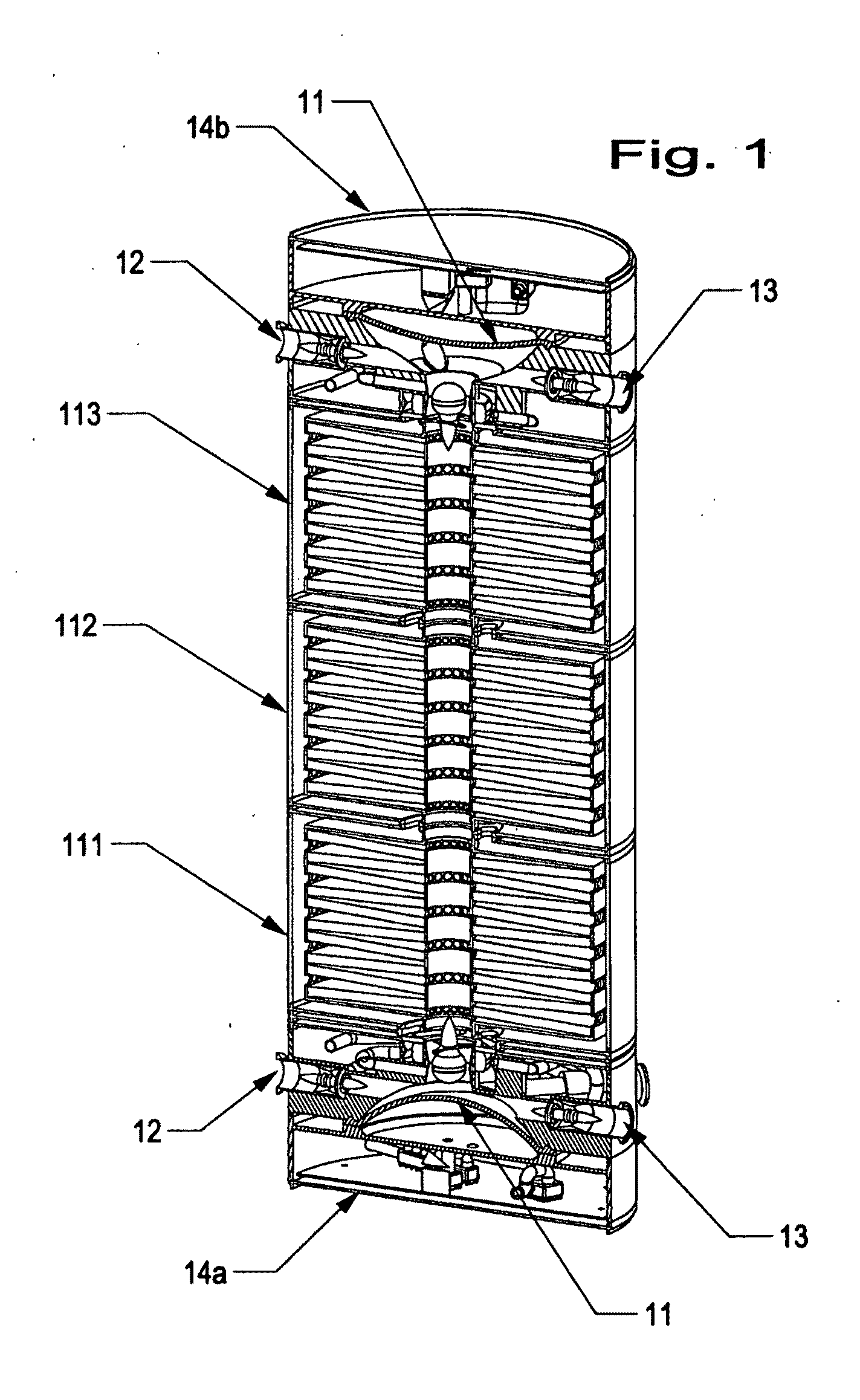 Biopharmaceutical plant in a column