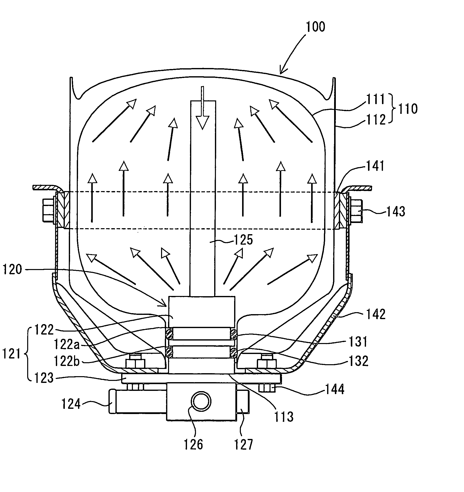 Heat storage tank in cooling water circuit