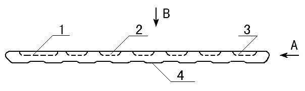 Trace slide type unstressed shielding steel plate