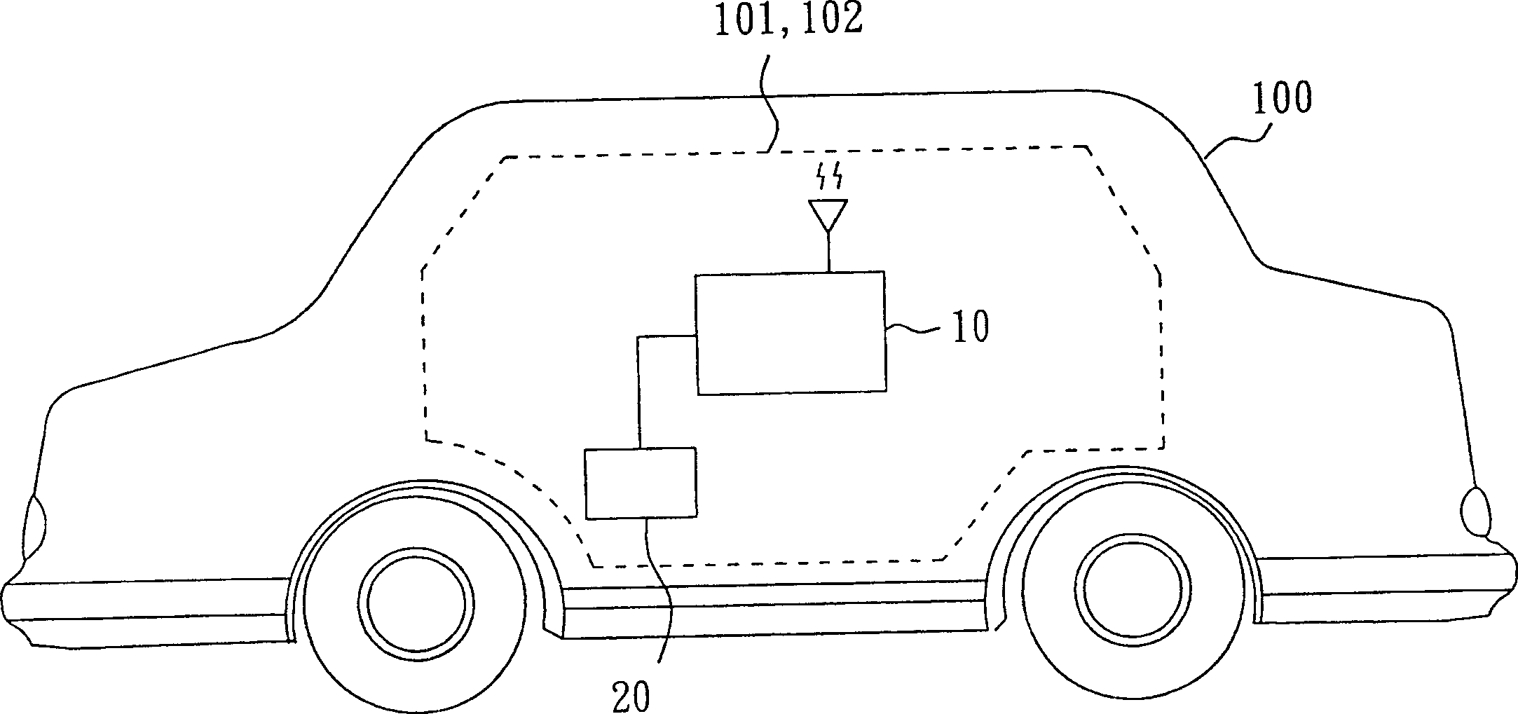 Gravity acceleration inductive type automobile theft protection installation