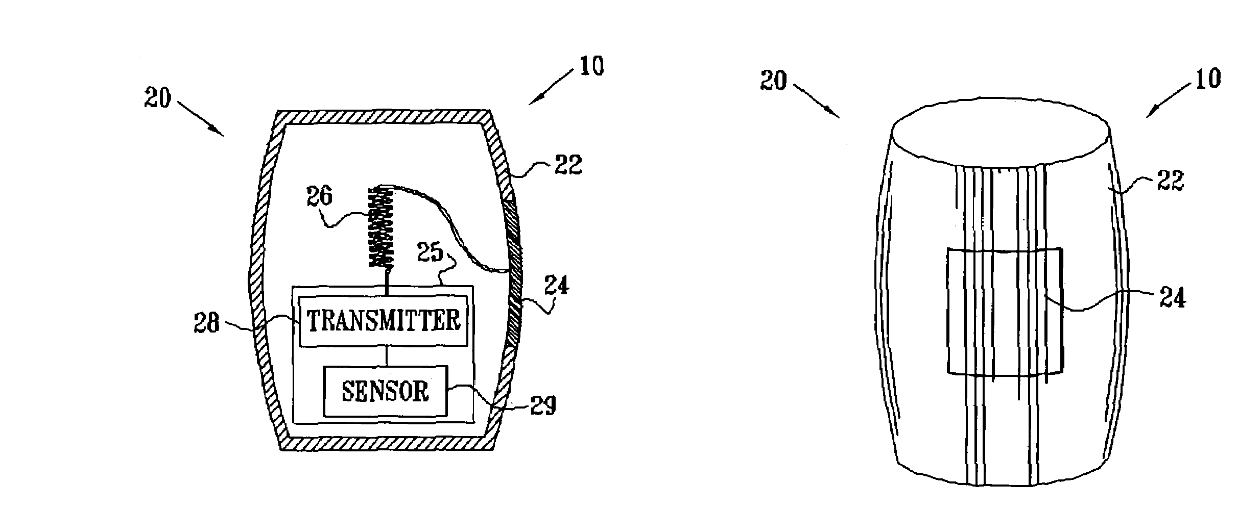 Encapsulated sensor with external antenna