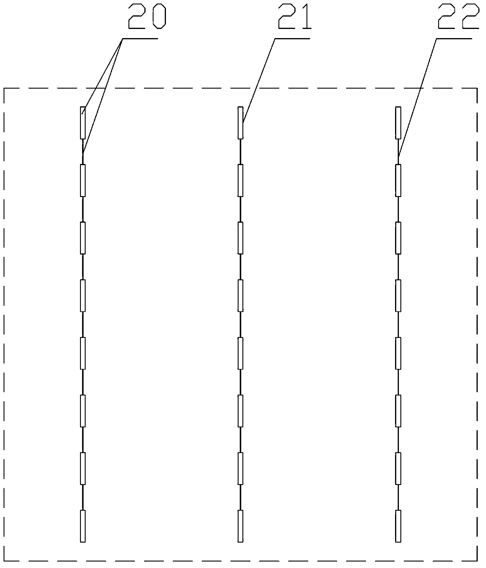 Electrode structure with grid lines on front surface