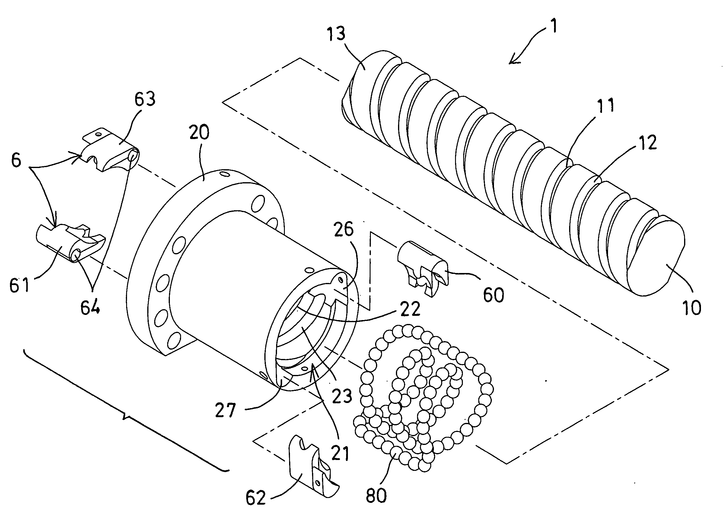 Double teeth ball screw apparatus