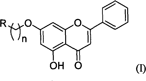 Chrysin nitrogen-containing derivative as well as preparation method and purpose thereof