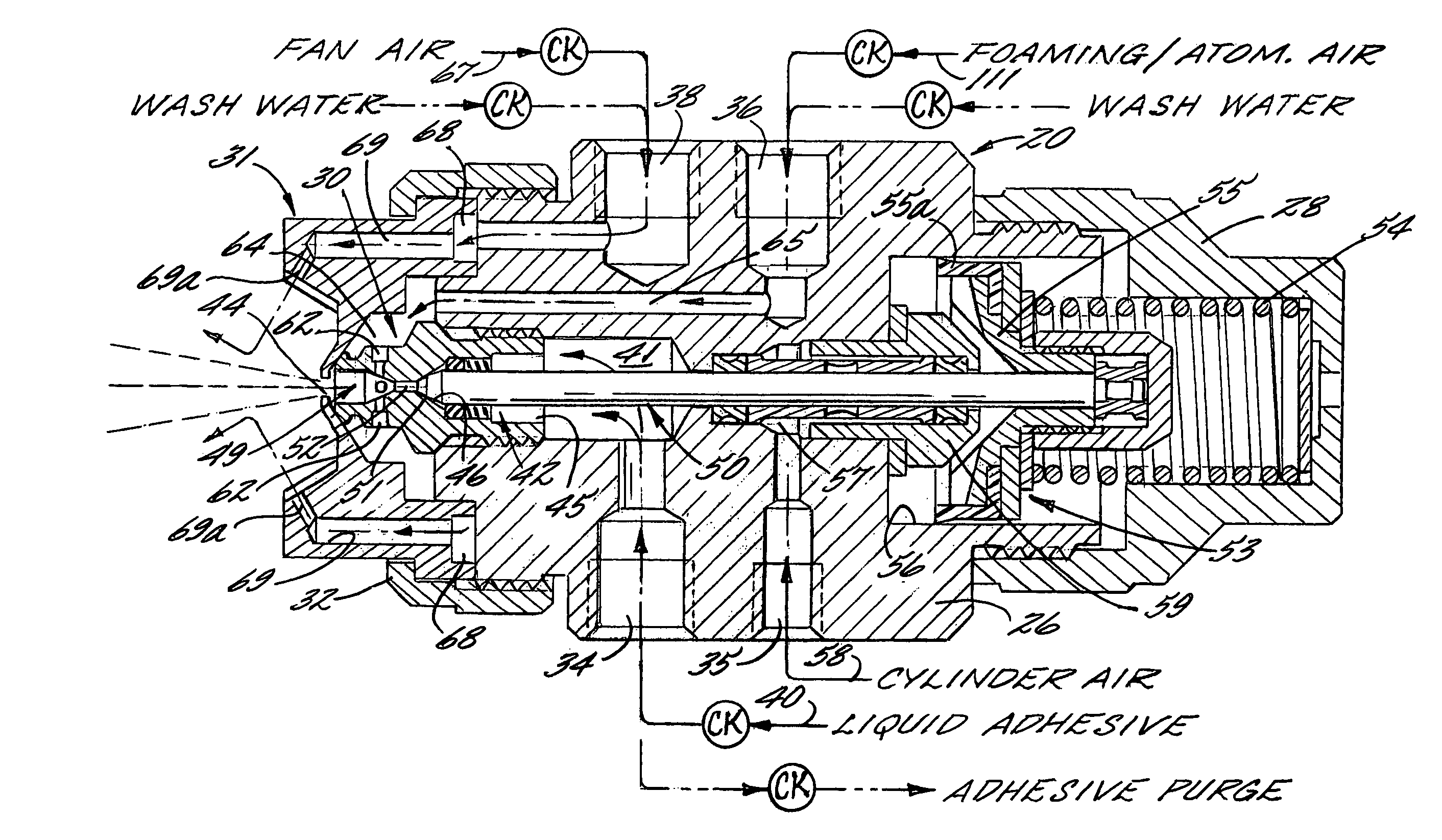 Liquid adhesive dispensing system