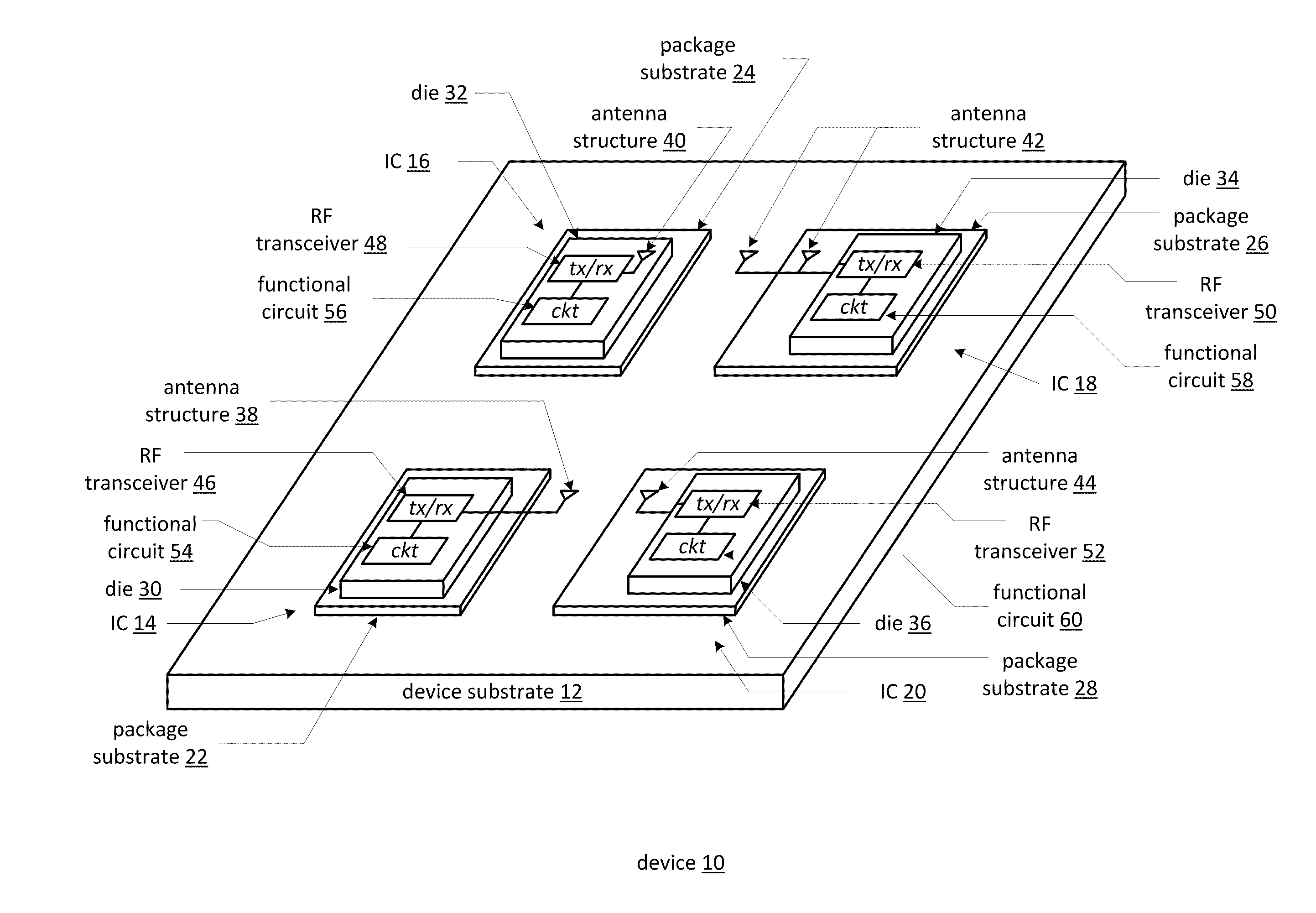 Dongle transceiver and antenna assembly