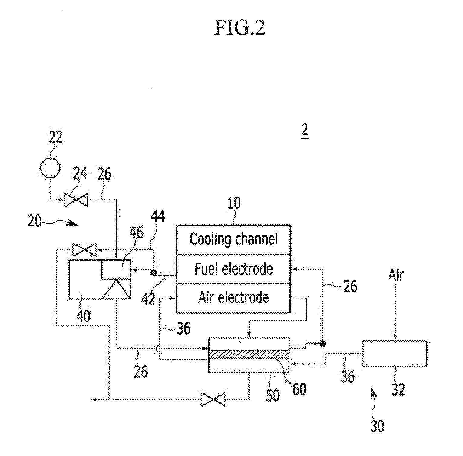 Full cell system and method of humidifying and cooling the same