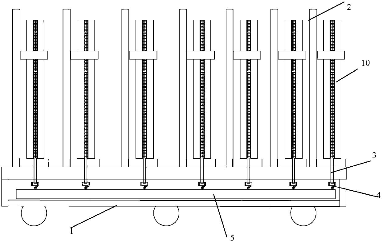 Vacuum glass vertical type vacuum pumping loading vehicle, vacuum pumping device, preparation method and vacuum glass