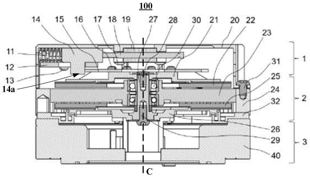 Brake device and power assembly