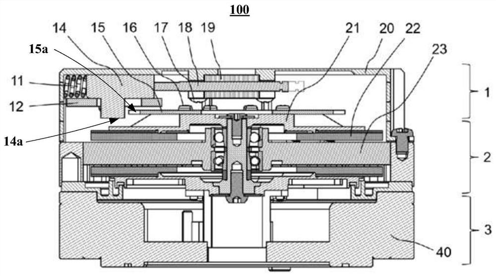 Brake device and power assembly