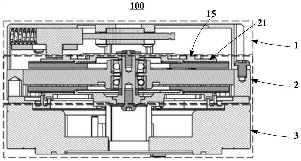 Brake device and power assembly