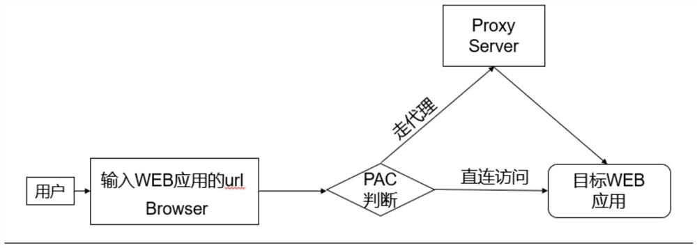 WEB application access proxy method, device and system based on domain name generic resolution