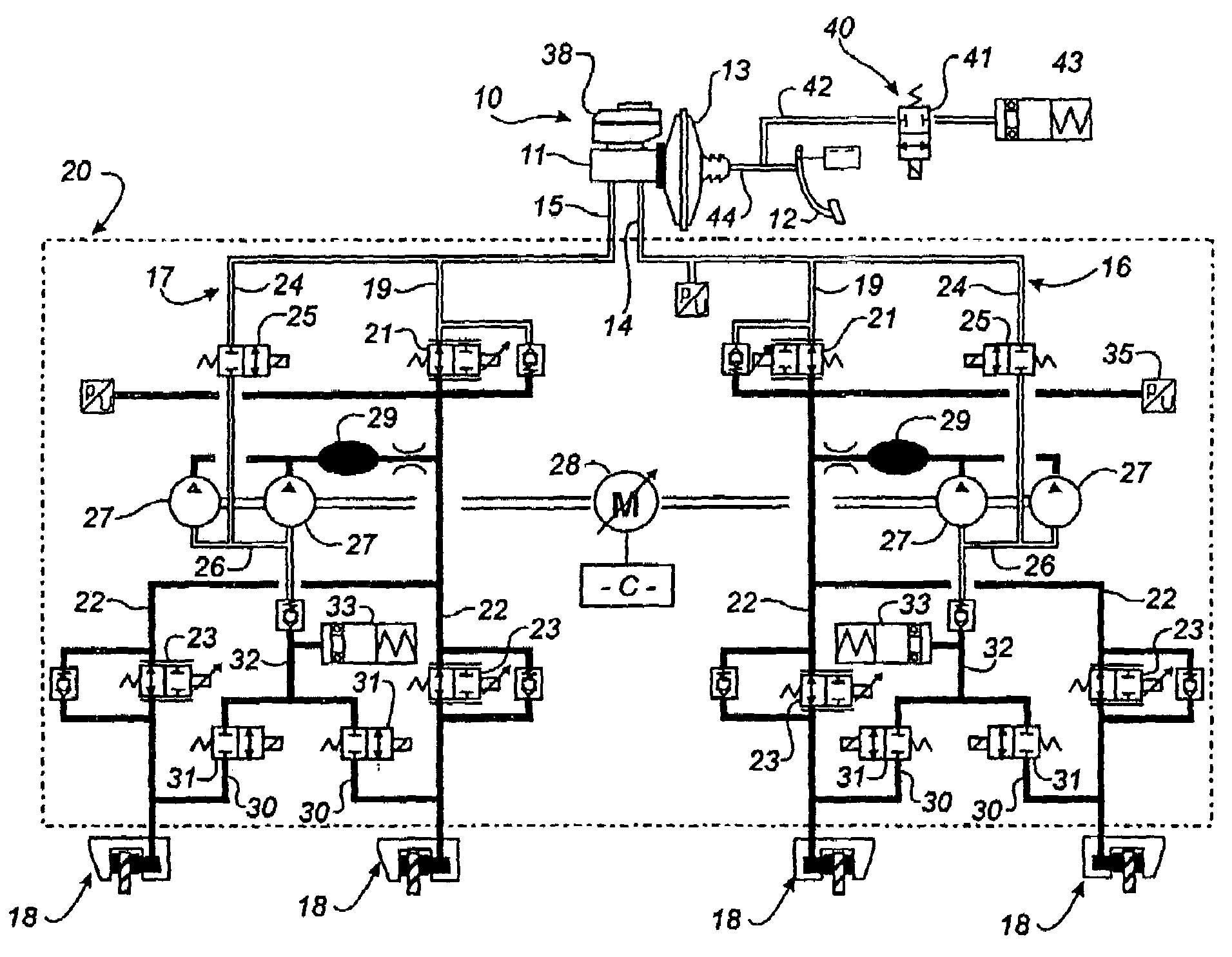 Braking device for a motor vehicle