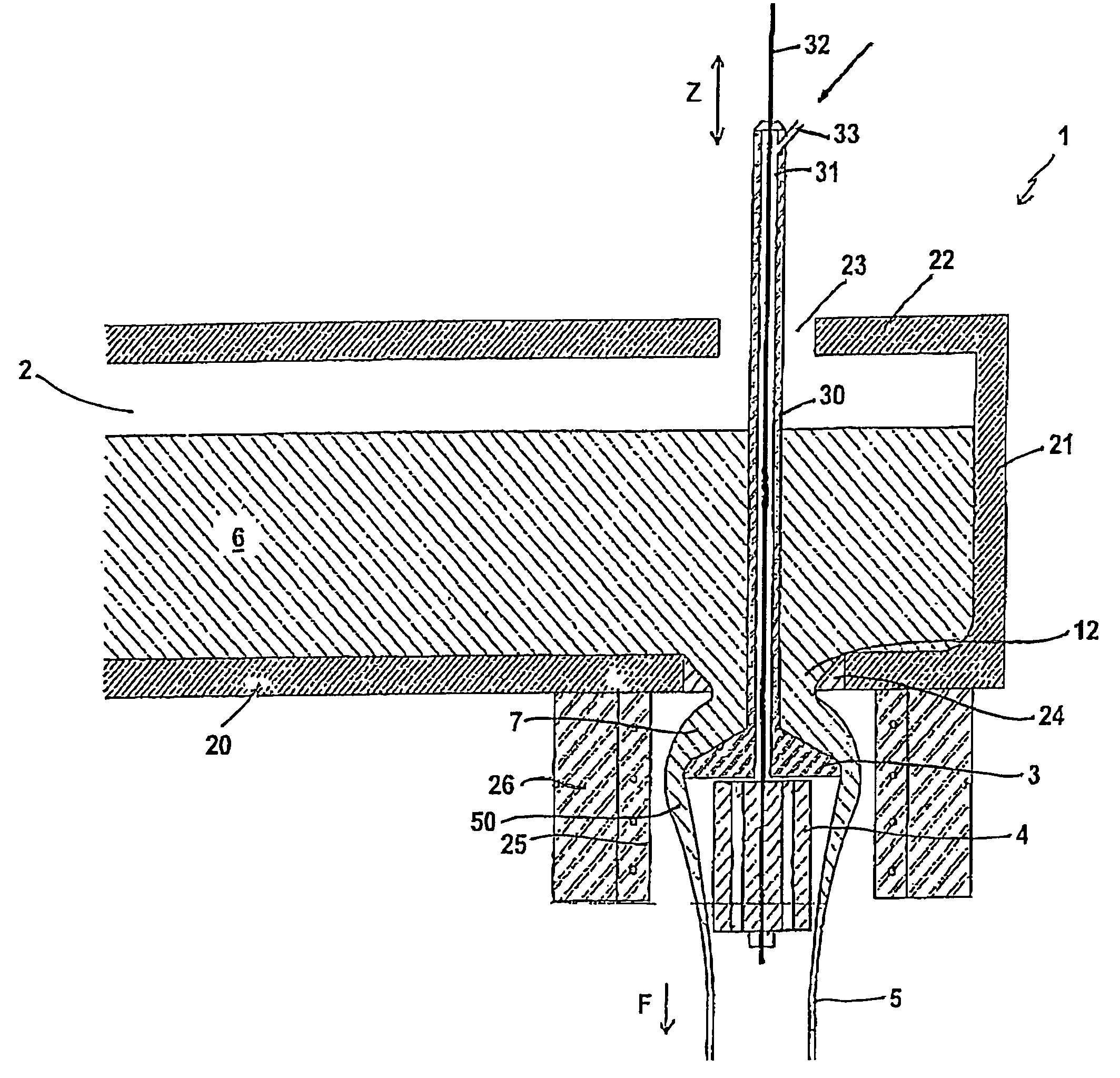 Method and apparatus for continuously manufacturing calibrated round or profiled glass tubes