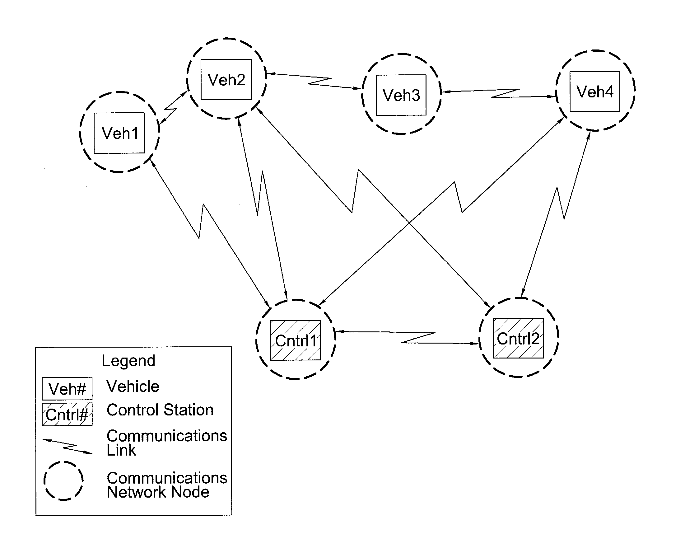 Autonomous vehicle and method for coordinating the paths of multiple autonomous vehicles