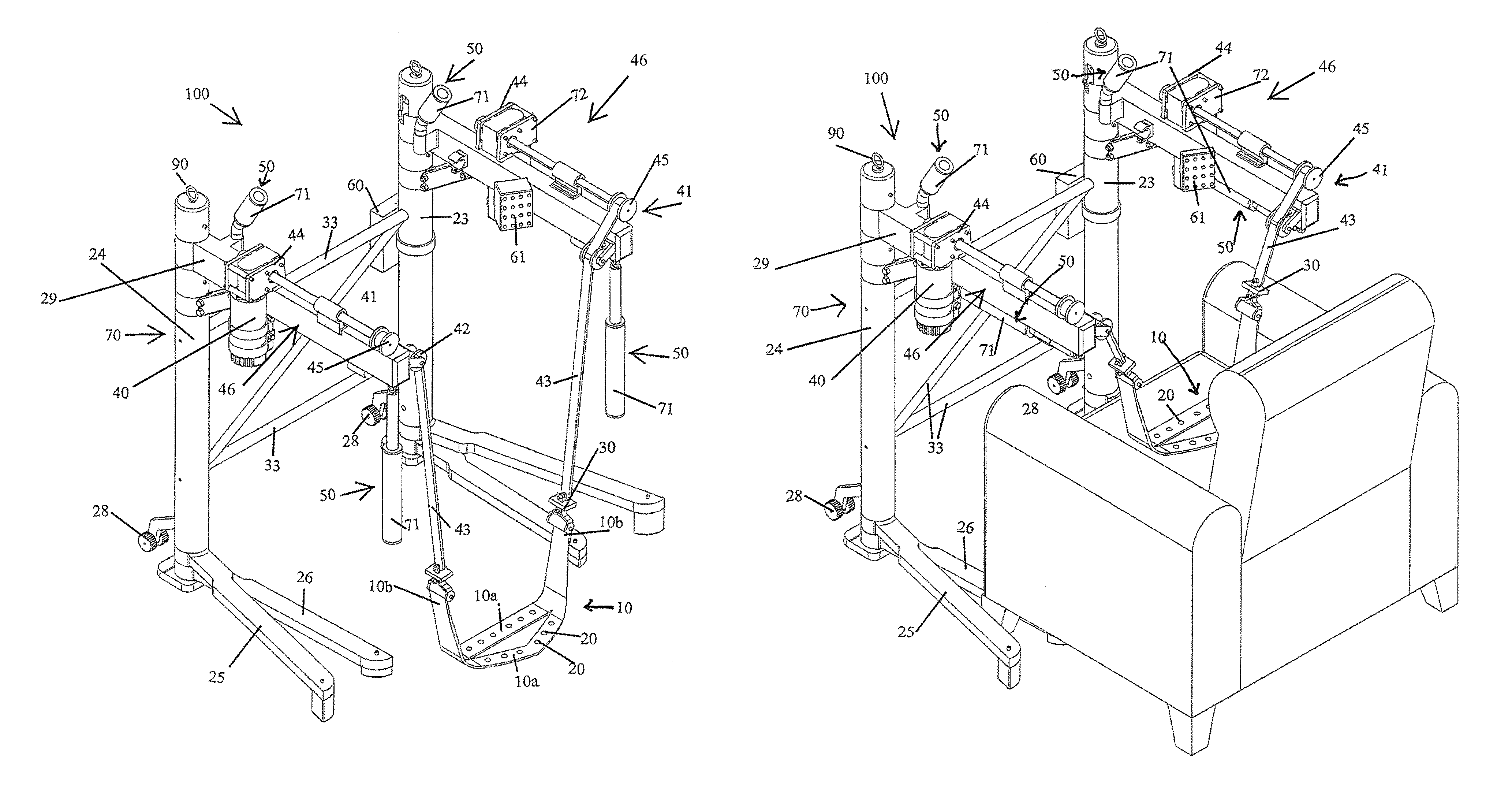 Stability controlled assistive lifting apparatus