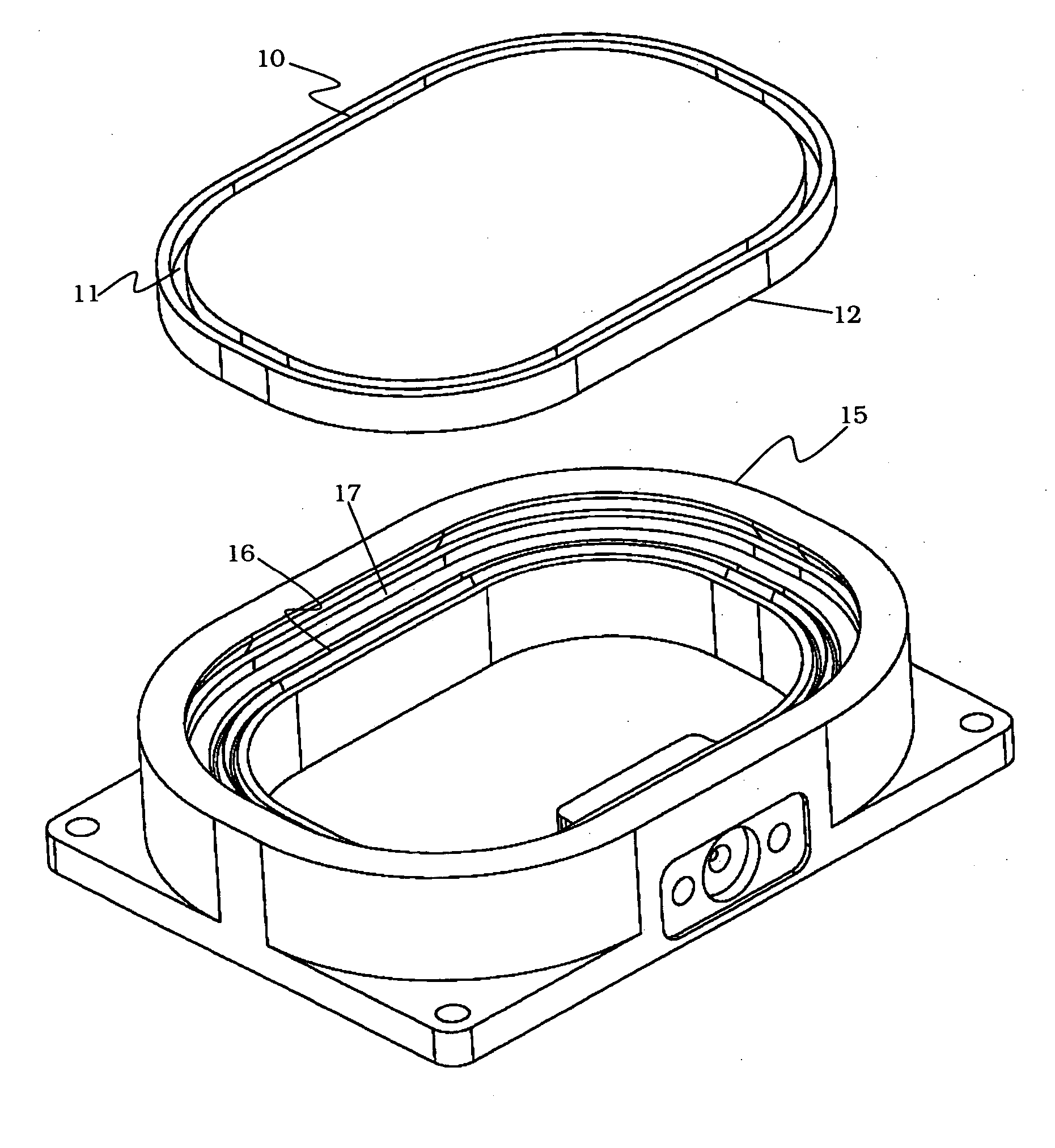 Hermetic lid seal by metal pressing for fiber optic module