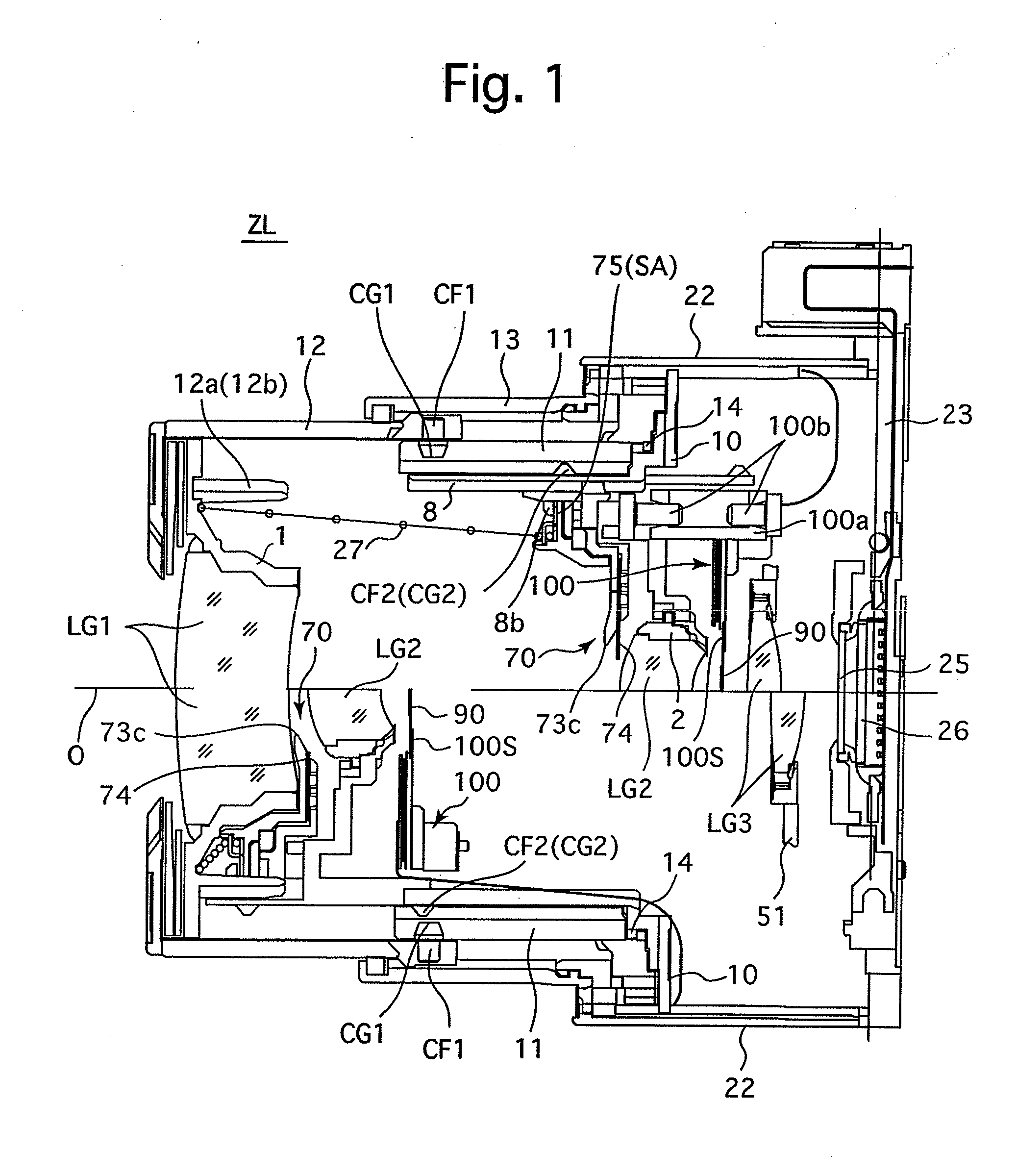 Retractable zoom lens having a variable aperture-stop mechanism