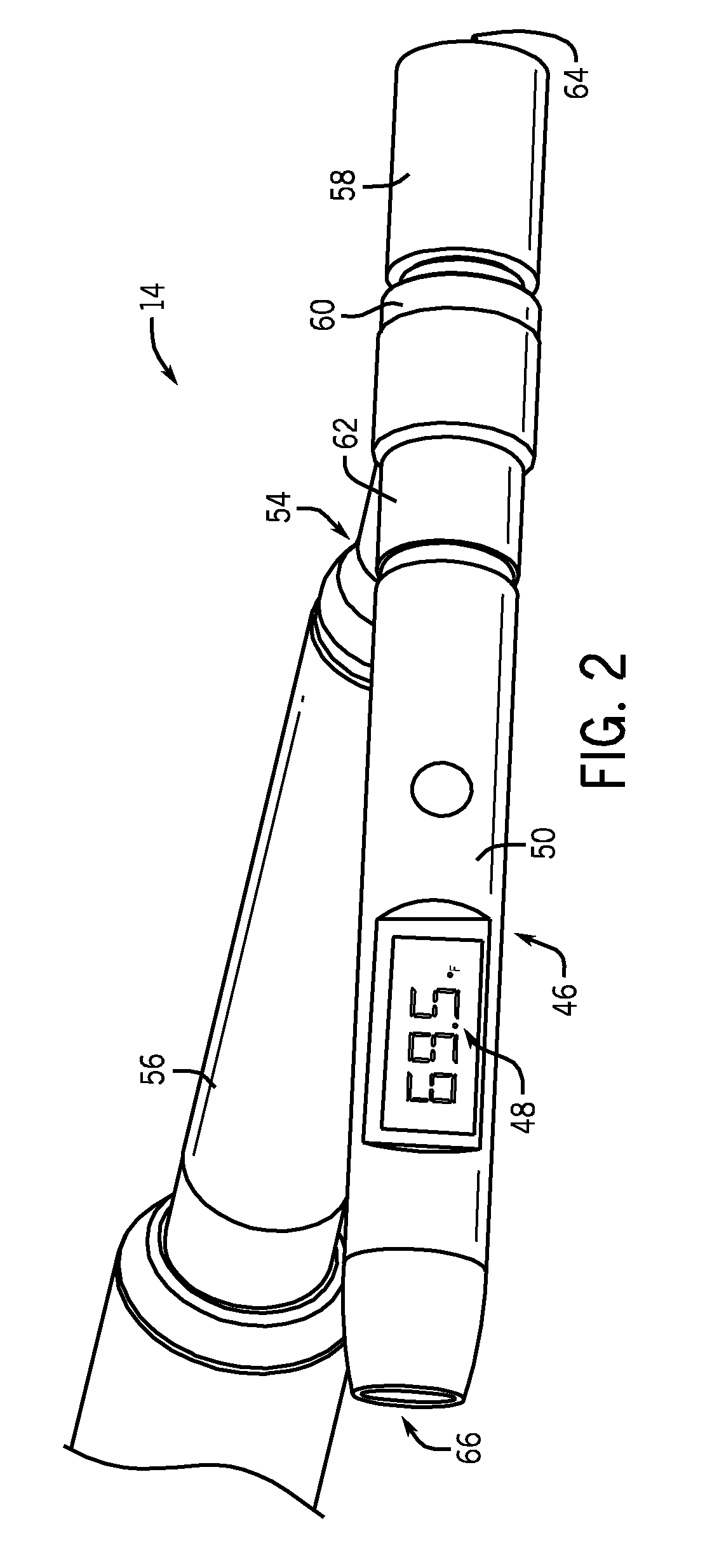 Welding torch with a temperature measurement device