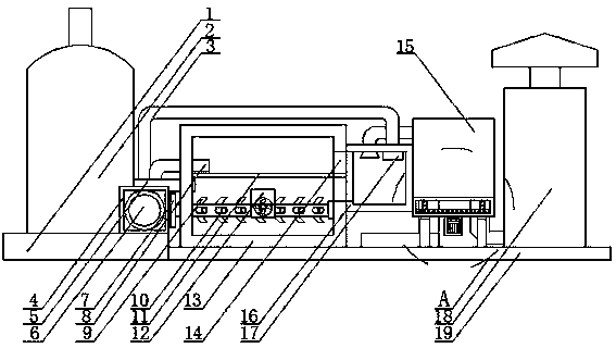 Tail gas heated air circulating device of dry ammonium furnace