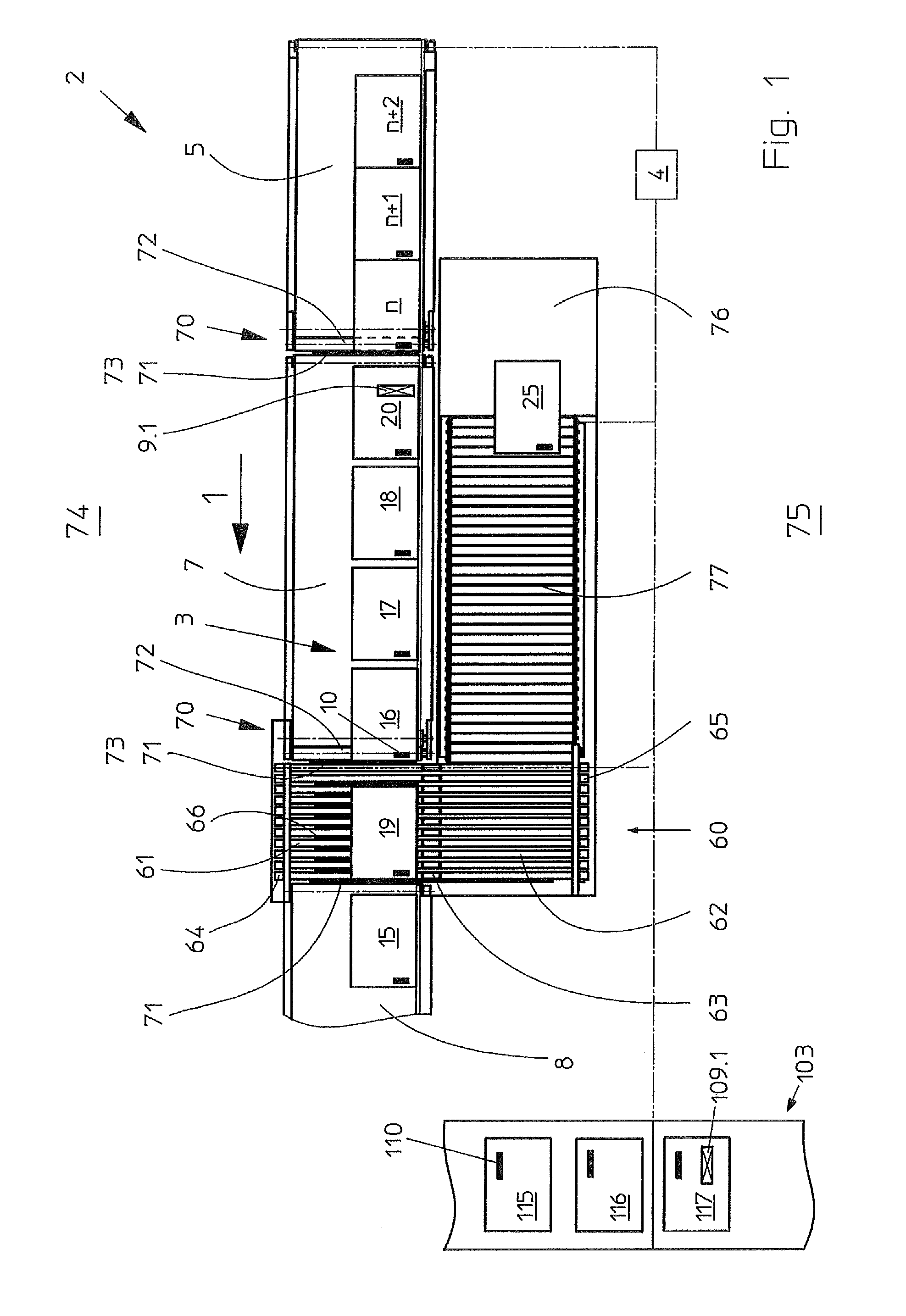 Method and device for removing at least one book block from and/or supplying at least one book to a conveying section of a book production line