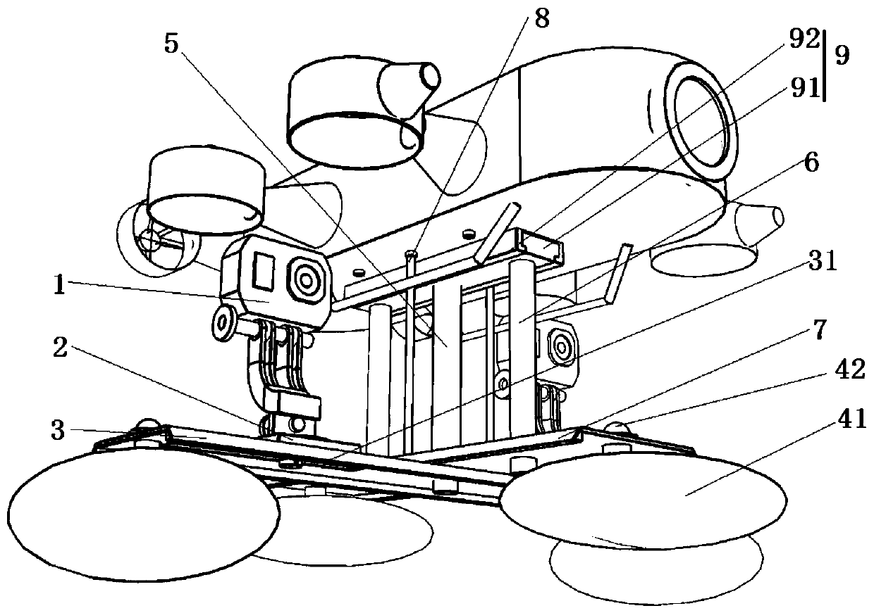 Underwater robot support and underwater robot